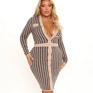 Cappuccino Please Sweater Midi Dress - Nude - Size 3X